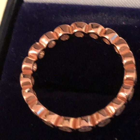 NWOT Sterling Silver Rose Goldplate Cubic Zirconia Anniversary Ring - Picture 5 of 9